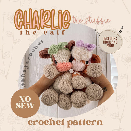 BkayCrochetCo Charlie the Calf STUFFIE Amigurumi Crochet Pattern PDF