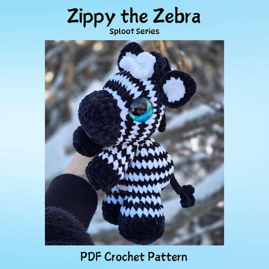 SnuggleBeansCrochet Zippy the Zebra Crochet Pattern Sploot Series PDF