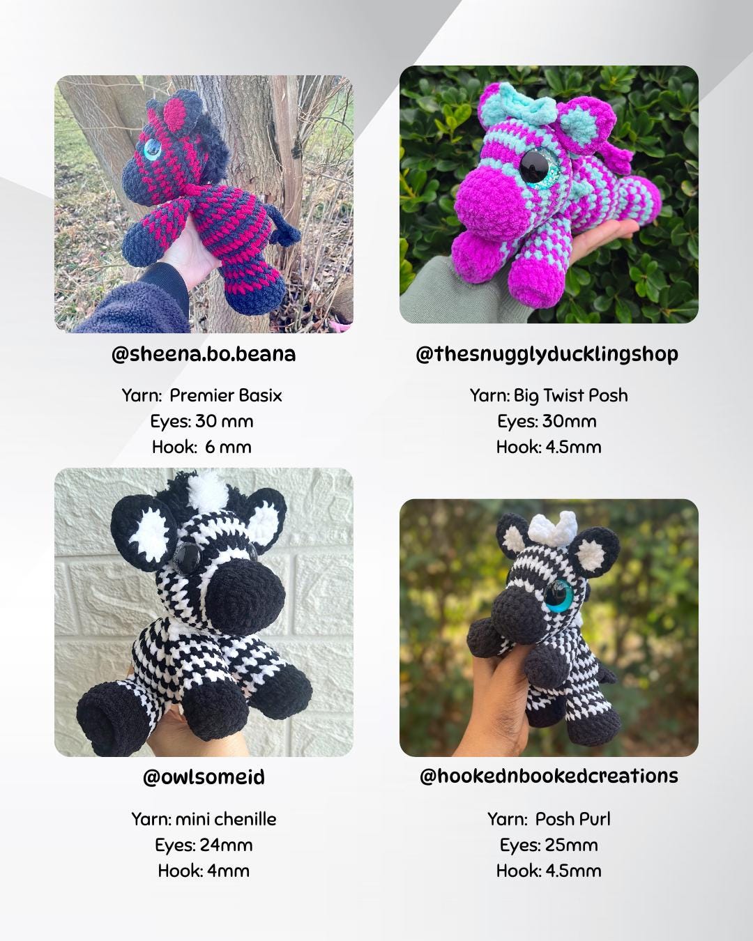 SnuggleBeansCrochet Zippy the Zebra Crochet Pattern Sploot Series PDF