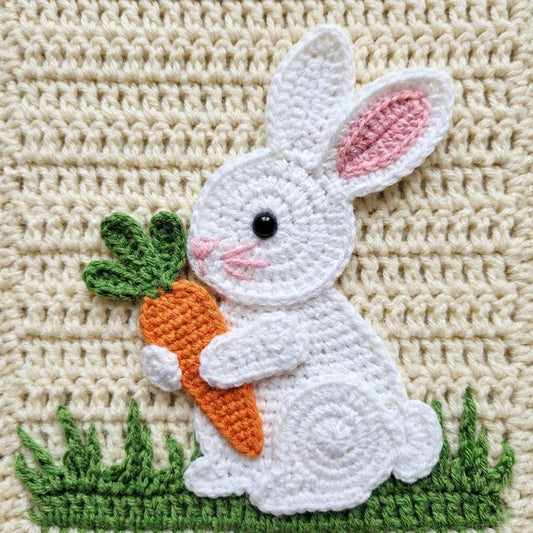 Hooktasyy Bunny Applique Crochet Pattern Easter Day Gift Tag PDF