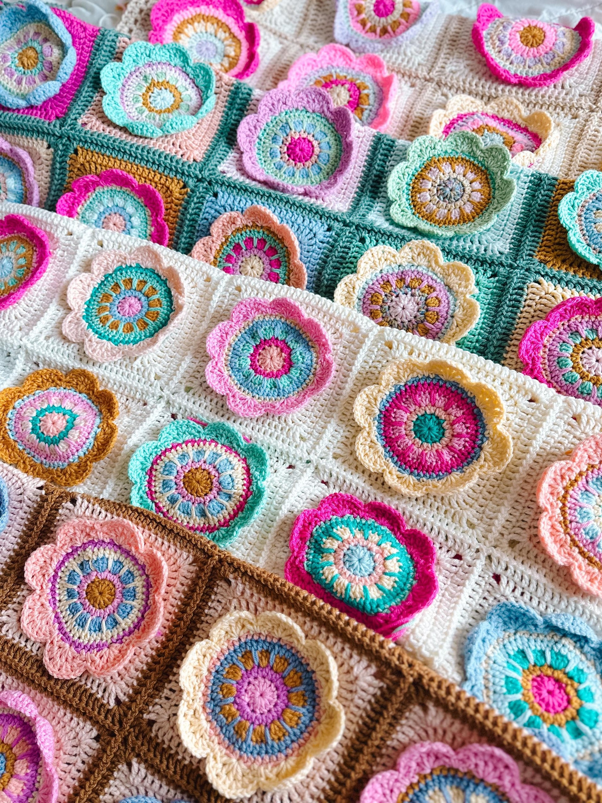 Wynona Bloom Blanket Granny Square Crochet Pattern with Video Help (PDF Pattern)