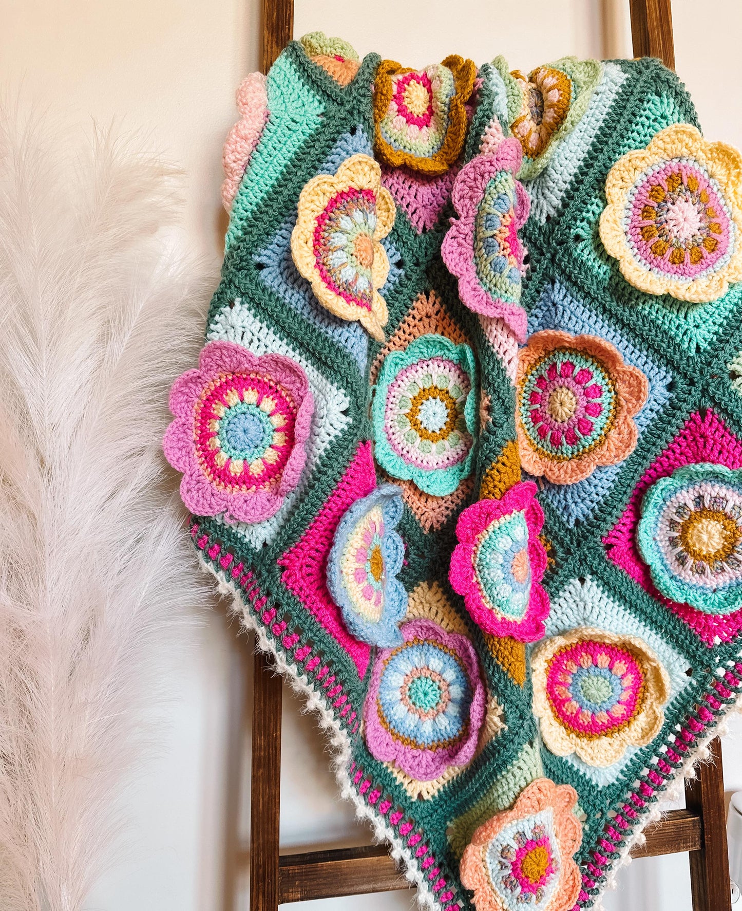 Wynona Bloom Blanket Granny Square Crochet Pattern with Video Help (PDF Pattern)