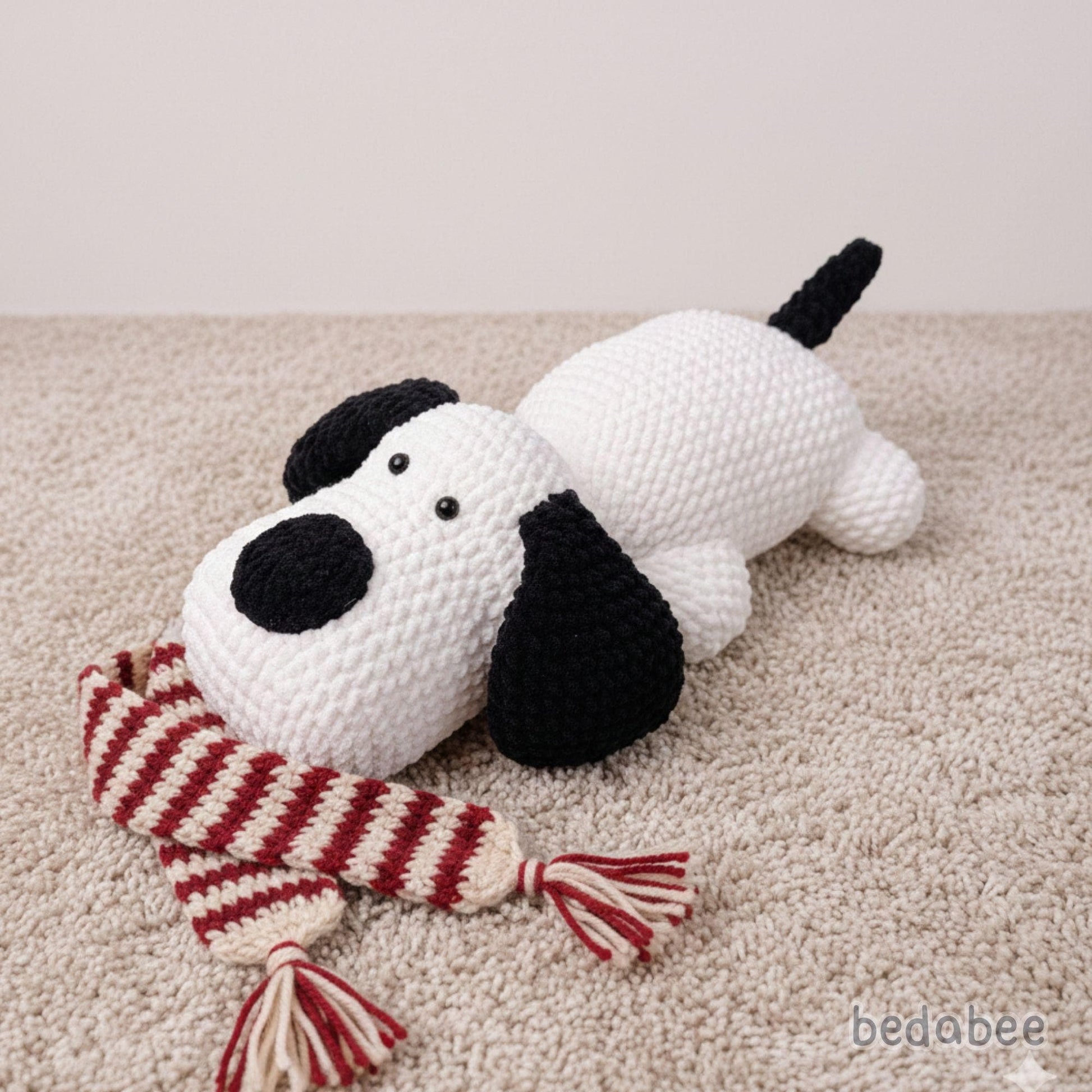 Bedabee Sleepy Puppy Dog Crochet Pattern Amigurumi PDF Tutorial
