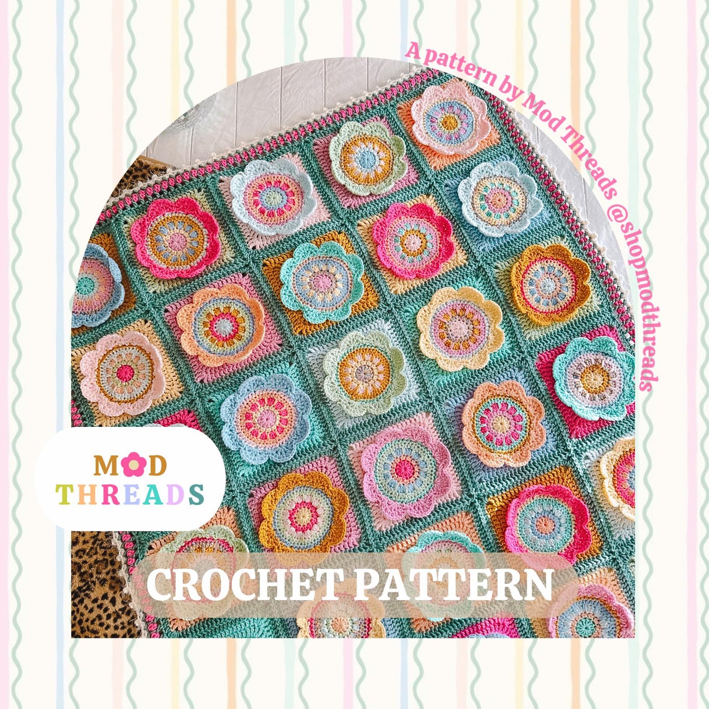Wynona Bloom Blanket Granny Square Crochet Pattern with Video Help (PDF Pattern)