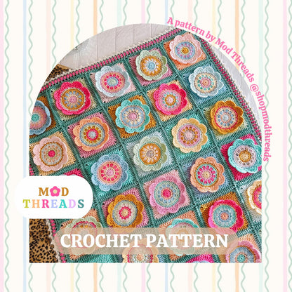 Wynona Bloom Blanket Granny Square Crochet Pattern with Video Help (PDF Pattern)