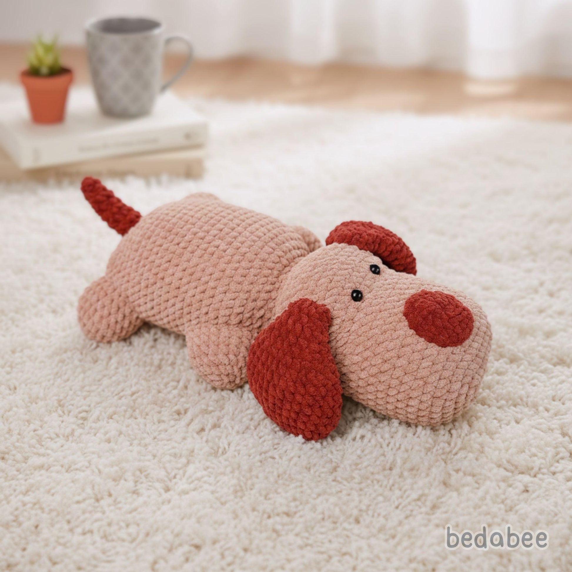Bedabee Sleepy Puppy Dog Crochet Pattern Amigurumi PDF Tutorial