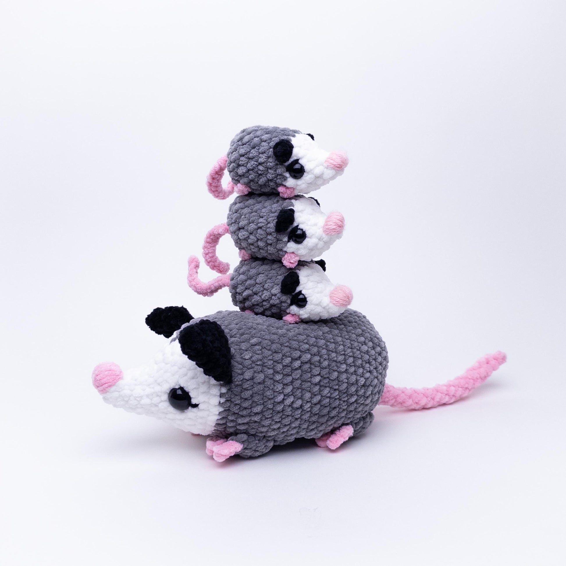 TheresasCrochetShop Mama and Babies Opossum Set Amigurumi Crochet Pattern PDF