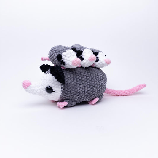 TheresasCrochetShop Mama and Babies Opossum Set Amigurumi Crochet Pattern PDF
