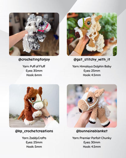 SnuggleBeansCrochet Hailey the Horse Crochet Pattern Bundle Sploot Series PDF
