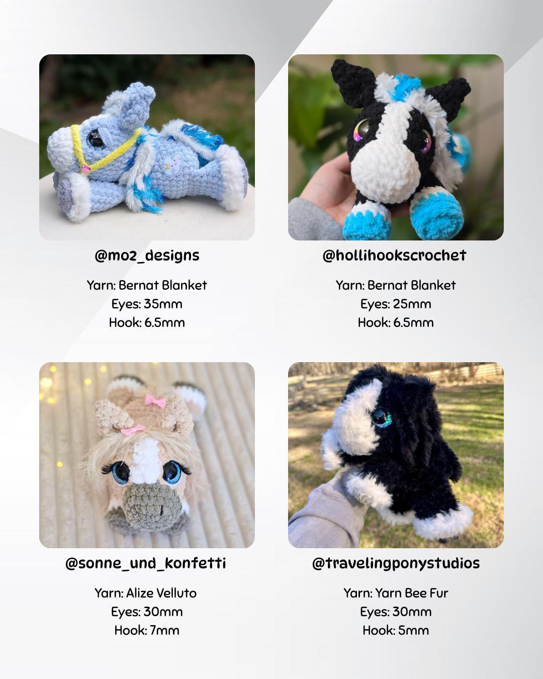 SnuggleBeansCrochet Hailey the Horse Crochet Pattern Bundle Sploot Series PDF