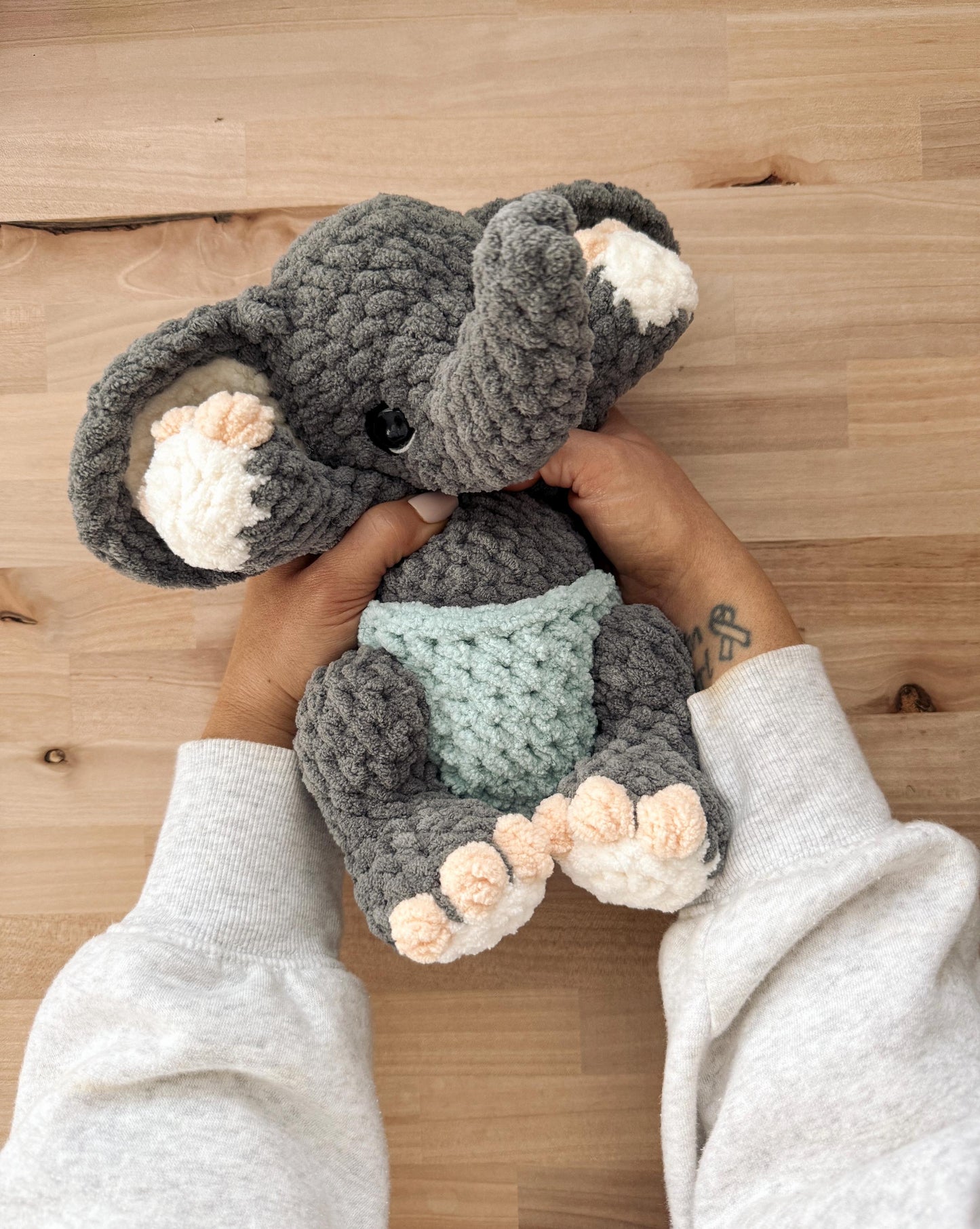 BkayCrochetCo May the Elephant STUFFIE Amigurumi Crochet Pattern PDF
