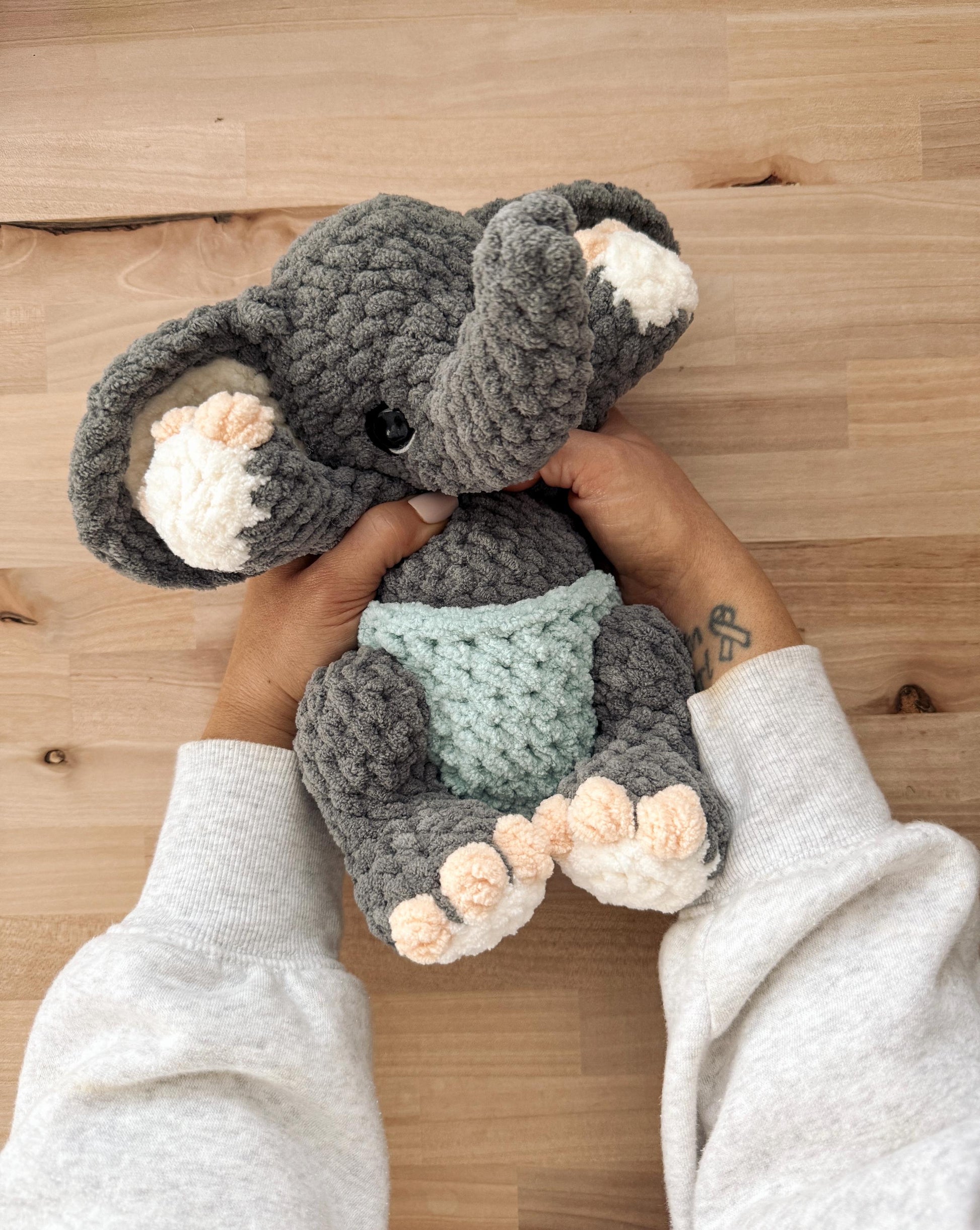 BkayCrochetCo May the Elephant STUFFIE Amigurumi Crochet Pattern PDF