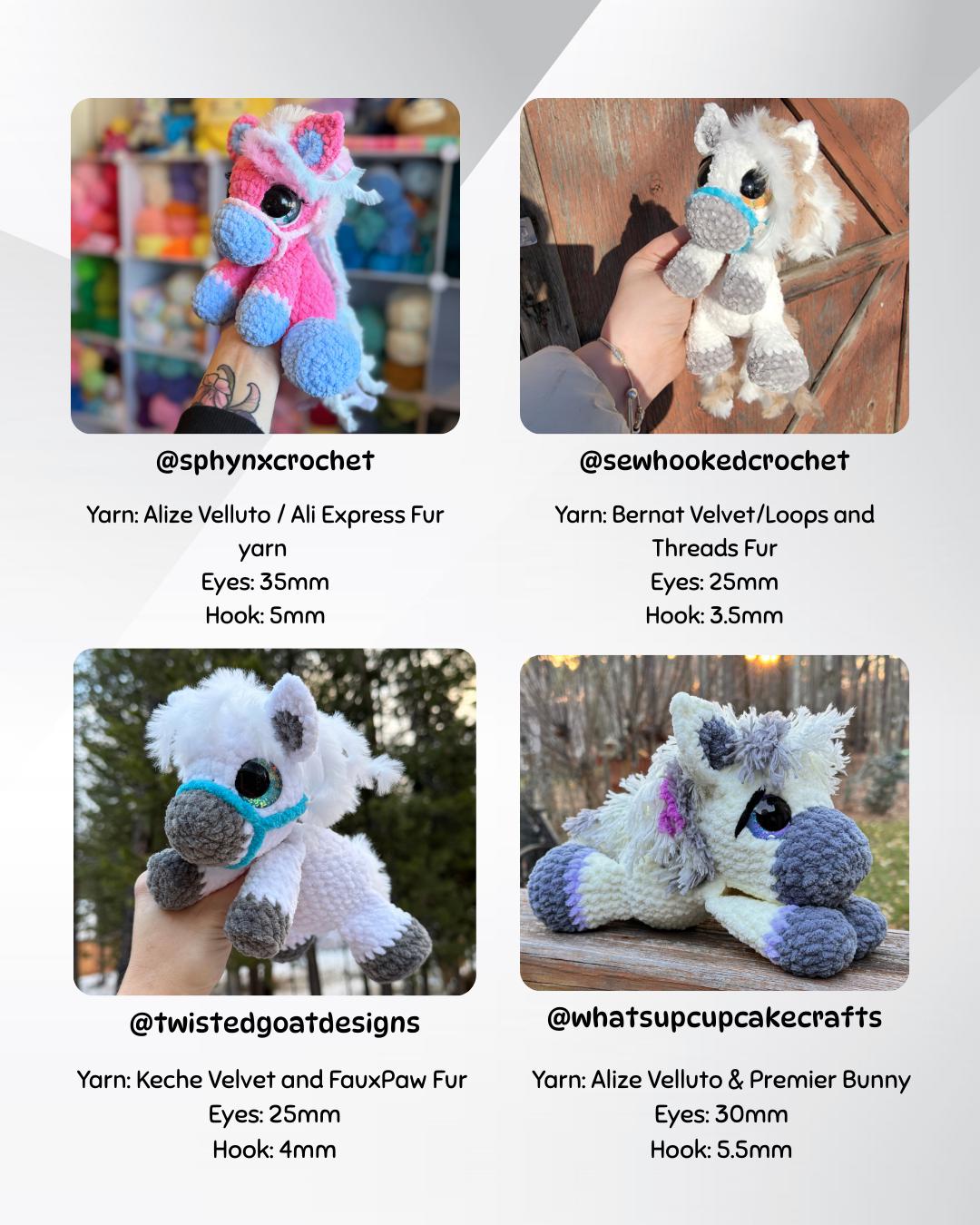 SnuggleBeansCrochet Hailey the Horse Crochet Pattern Bundle Sploot Series PDF
