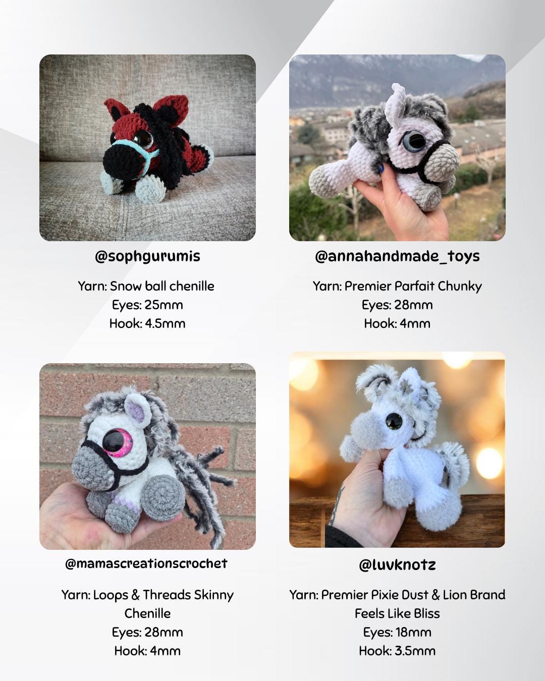 SnuggleBeansCrochet Hailey the Horse Crochet Pattern Bundle Sploot Series PDF