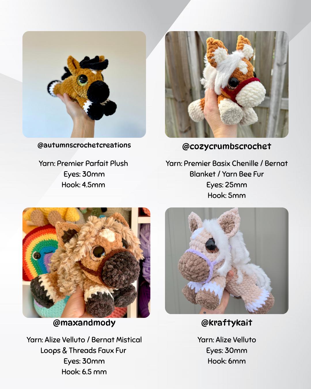 SnuggleBeansCrochet Hailey the Horse Crochet Pattern Bundle Sploot Series PDF