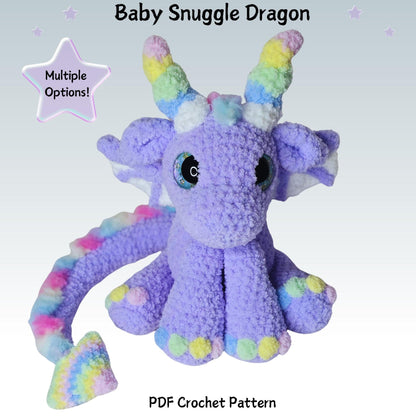 SnuggleBeansCrochet Baby Snuggle Dragon Crochet Pattern PDF