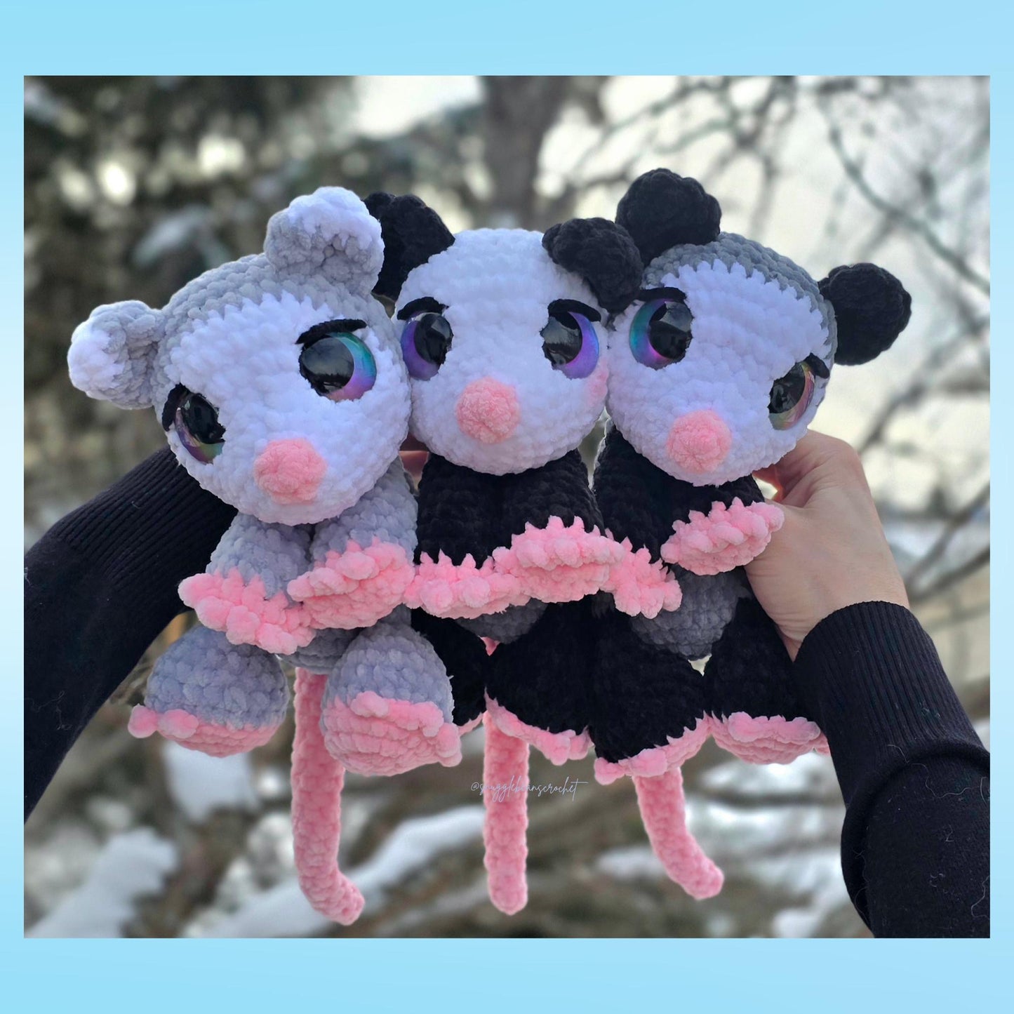 SnuggleBeansCrochet Pepper the Possum Crochet Pattern Sploot Series PDF