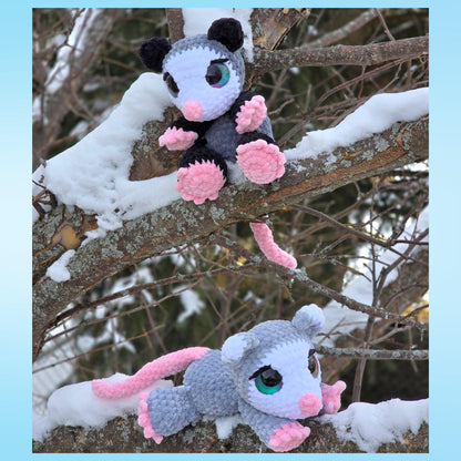 SnuggleBeansCrochet Pepper the Possum Crochet Pattern Sploot Series PDF