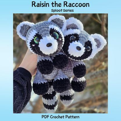 SnuggleBeansCrochet Raisin the Raccoon Intermediate Crochet Pattern