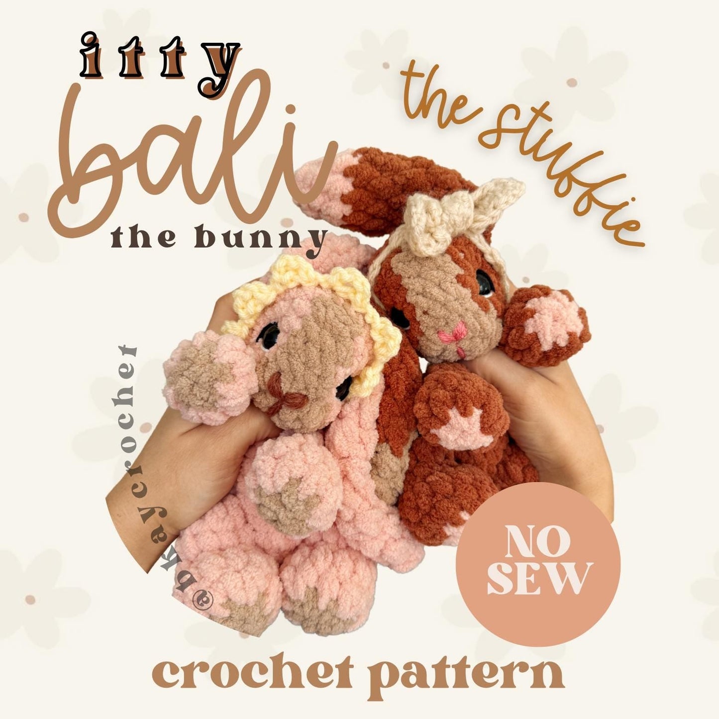 BkayCrochetCo Itty Bali the Bunny STUFFIE Amigurumi Crochet Pattern PDF