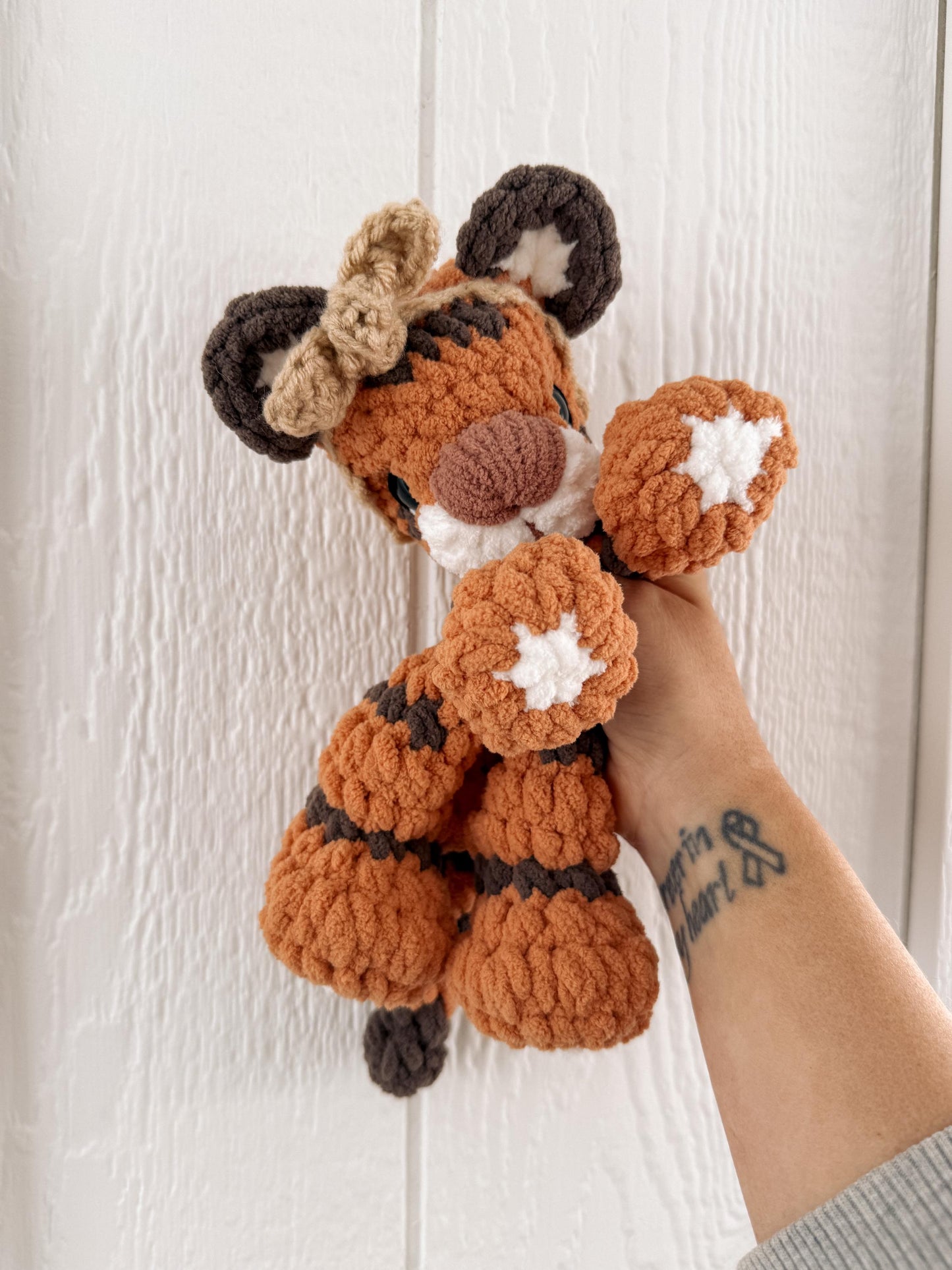 BkayCrochetCo Tux the Tiger SNUGGLER No Sew Amigurumi Crochet Pattern PDF