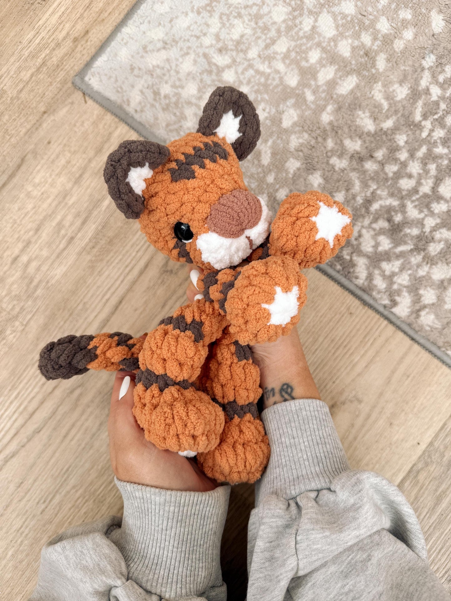 BkayCrochetCo Tux the Tiger SNUGGLER No Sew Amigurumi Crochet Pattern PDF