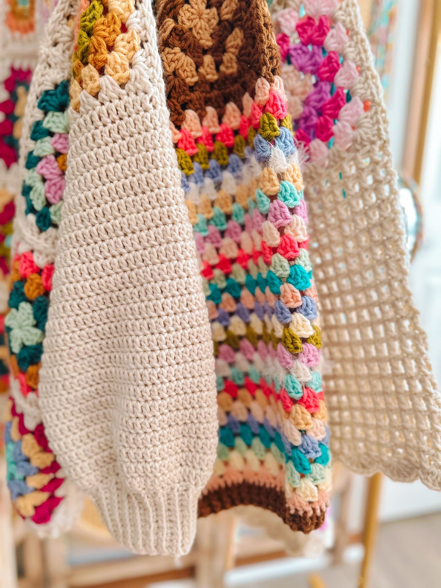 June Granny Square Crochet Cardigan Pattern Easy Beginner Wearable PDF Pattern