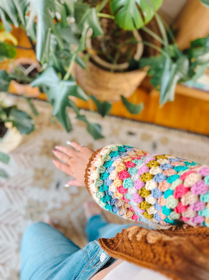 June Granny Square Crochet Cardigan Pattern, Easy Beginner Wearable (PDF Pattern)