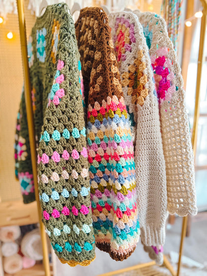June Granny Square Crochet Cardigan Pattern Easy Beginner Wearable PDF Pattern