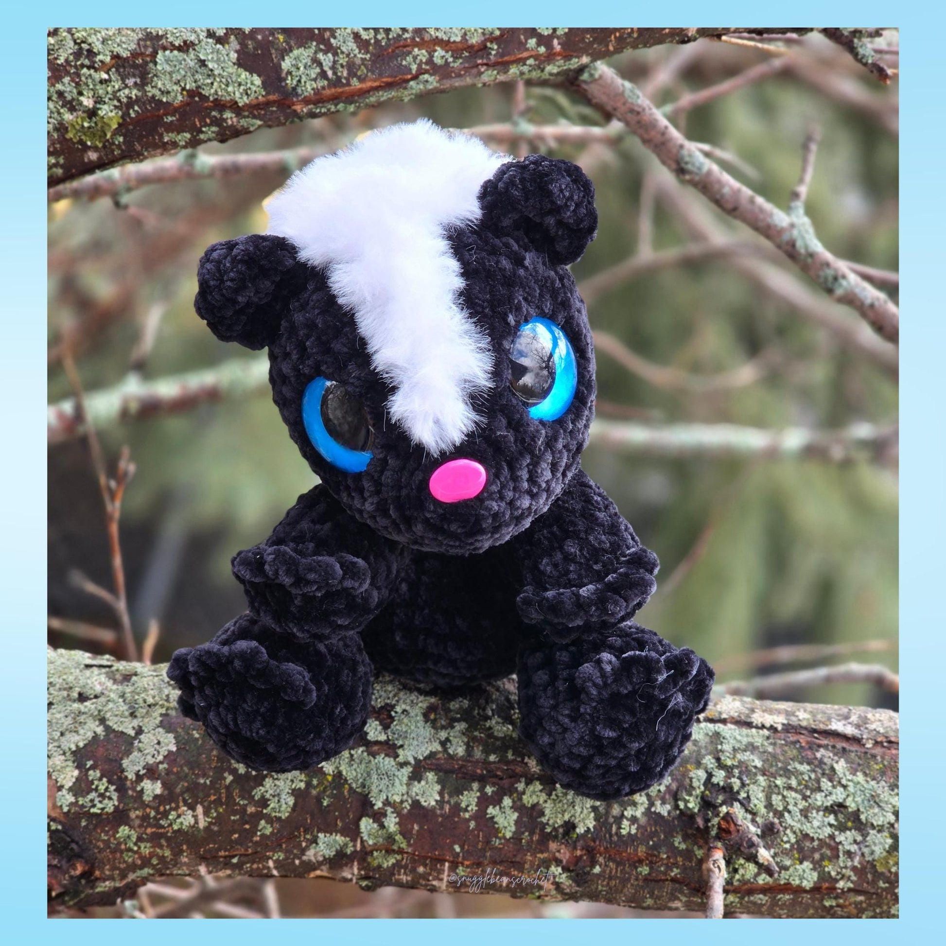 SnuggleBeansCrochet Skiddles the Skunk Crochet Pattern Intermediate PDF