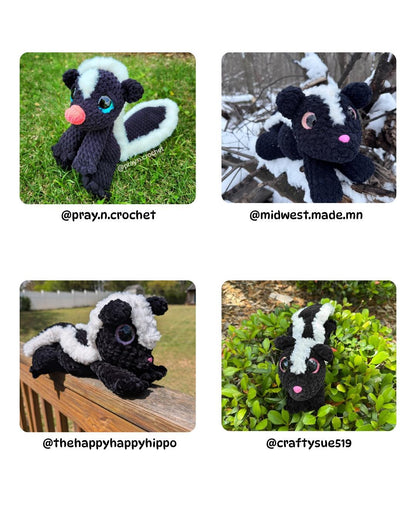SnuggleBeansCrochet Skiddles the Skunk Crochet Pattern Intermediate PDF