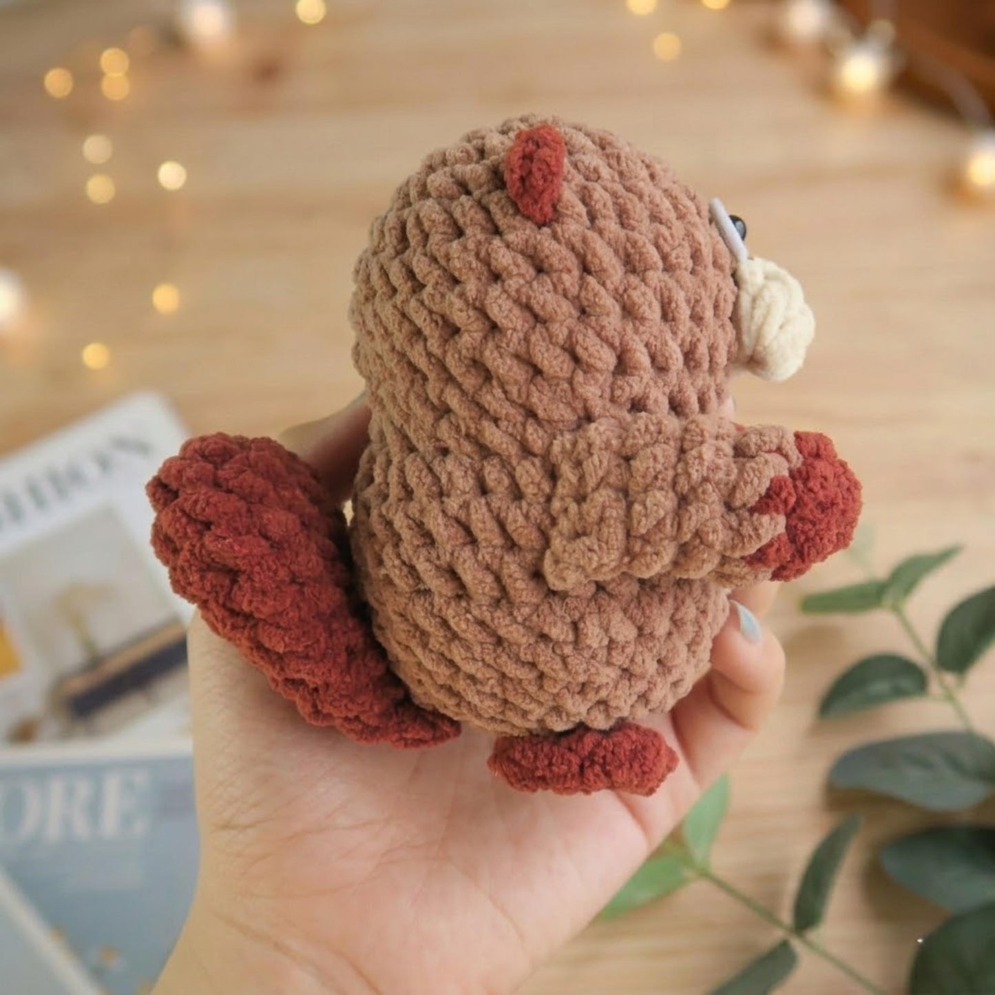 Hooktasyy Cute Low-Sew Beaver Crochet Pattern Beginner Easy PDF