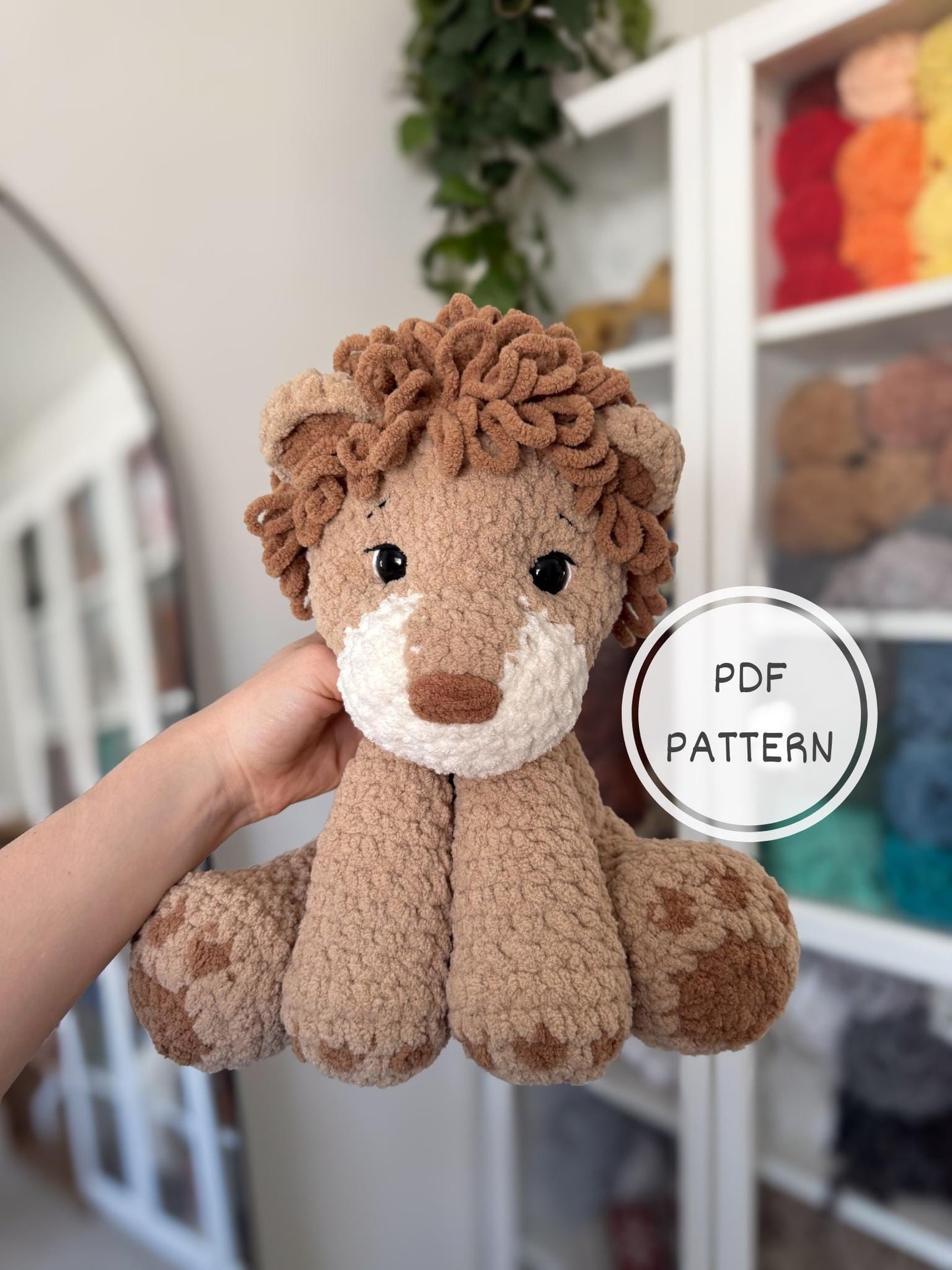 KnotsandSnugglesCo Crochet Sitting Lion Pattern PDF