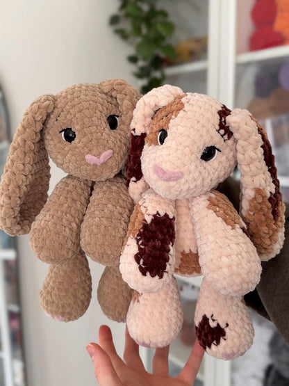Crochet Floppy Bunny Pattern Low Sew Rabbit Amigurumi Tutorial PDF