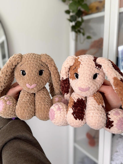 Crochet Floppy Bunny Pattern Low Sew Rabbit Amigurumi Tutorial PDF
