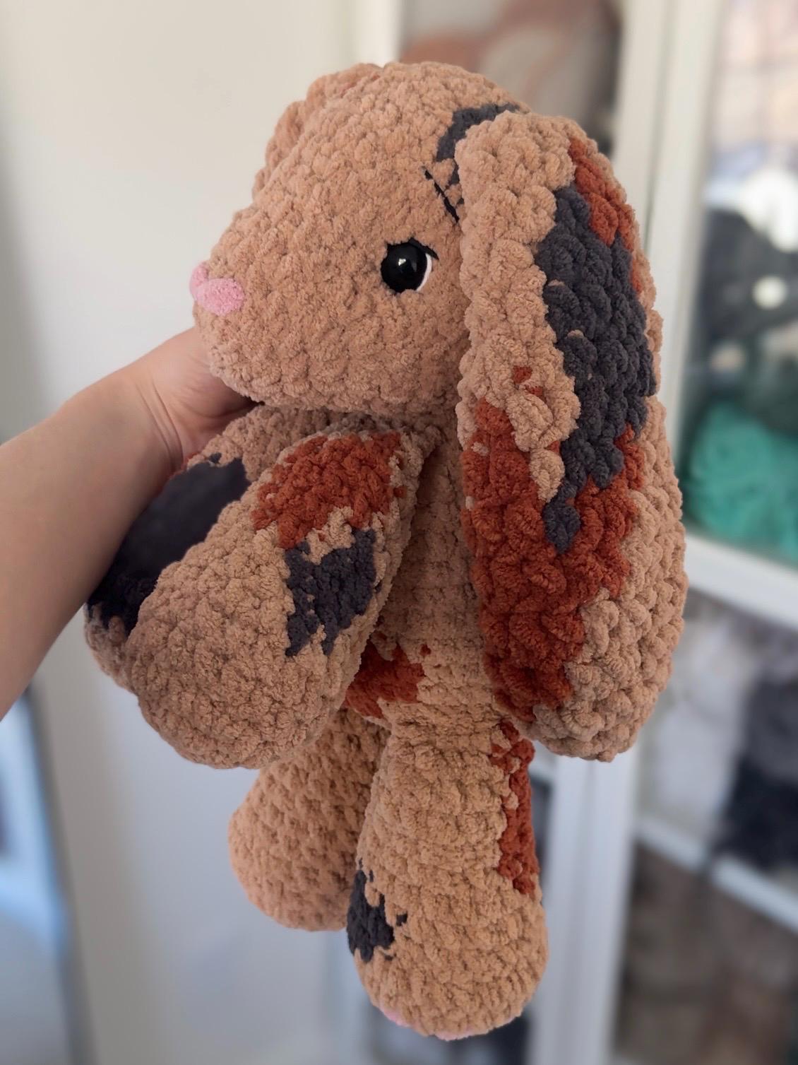 Crochet Floppy Bunny Pattern Low Sew Rabbit Amigurumi Tutorial PDF