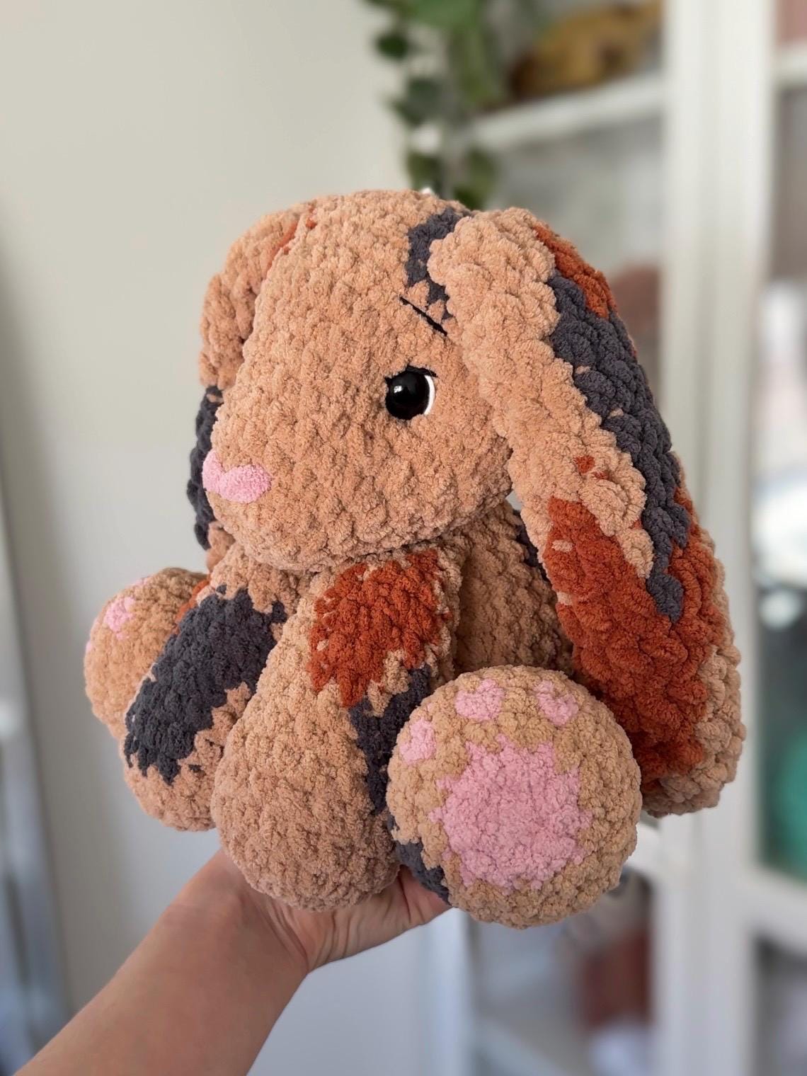 Crochet Floppy Bunny Pattern Low Sew Rabbit Amigurumi Tutorial PDF