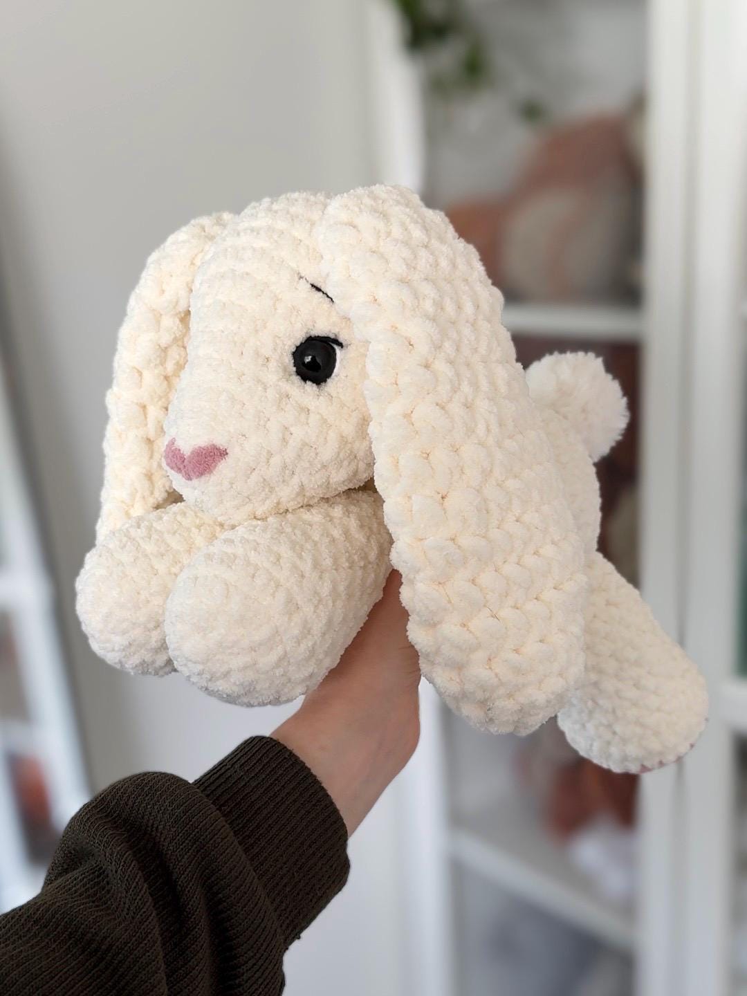 Crochet Floppy Bunny Pattern Low Sew Rabbit Amigurumi Tutorial PDF