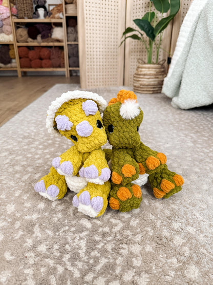 BkayCrochetCo ITTY Indie the Ittysaurus with Triceratops Mod STUFFIE Amigurumi Crochet Pattern PDF