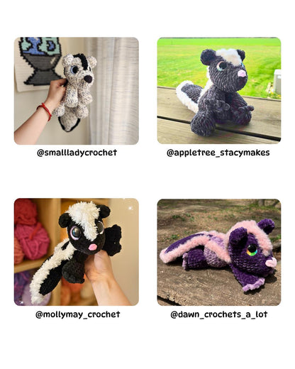 SnuggleBeansCrochet Skiddles the Skunk Crochet Pattern Intermediate PDF
