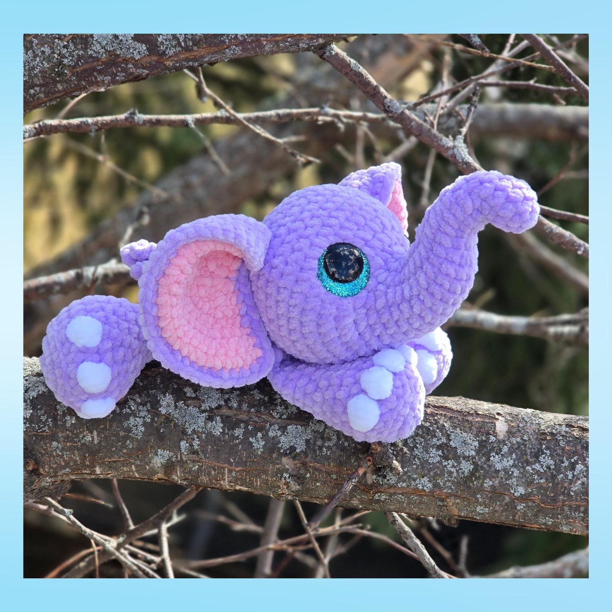 SnuggleBeansCrochet Elise the Elephant Crochet Pattern Low-Sew Amigurumi PDF