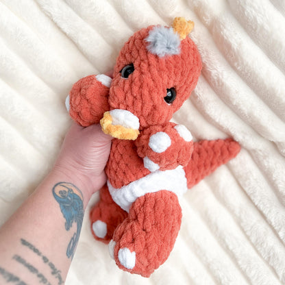 BkayCrochetCo ITTY Indie the Ittysaurus with Triceratops Mod STUFFIE Amigurumi Crochet Pattern PDF
