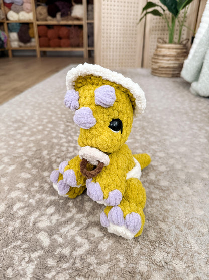 BkayCrochetCo ITTY Indie the Ittysaurus with Triceratops Mod STUFFIE Amigurumi Crochet Pattern PDF