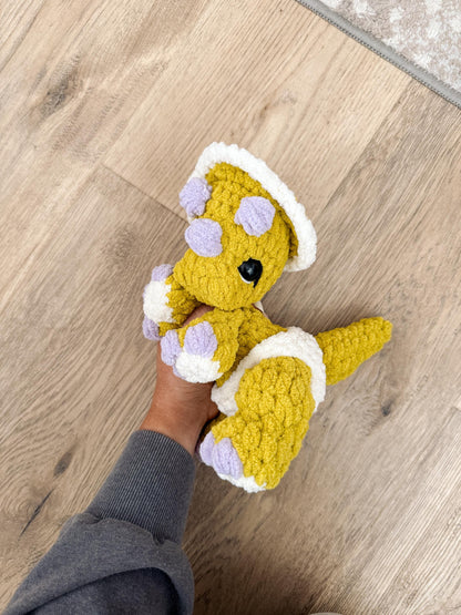 BkayCrochetCo ITTY Indie the Ittysaurus with Triceratops Mod STUFFIE Amigurumi Crochet Pattern PDF