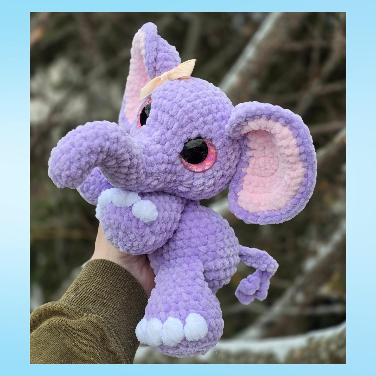 SnuggleBeansCrochet Elise the Elephant Crochet Pattern Low-Sew Amigurumi PDF