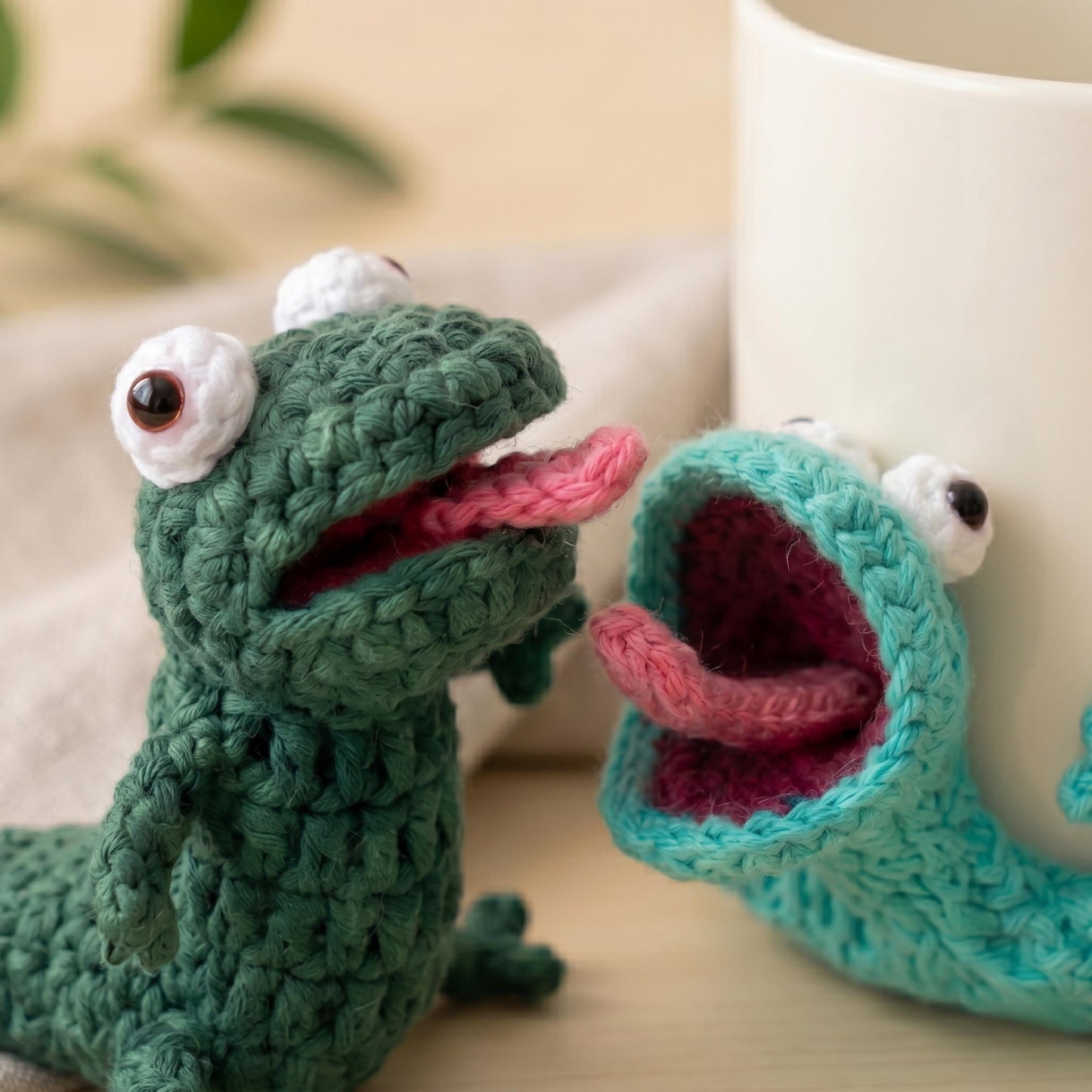 2in1 Lizard Amigurumi and Mug Rug Crochet Pattern PDF