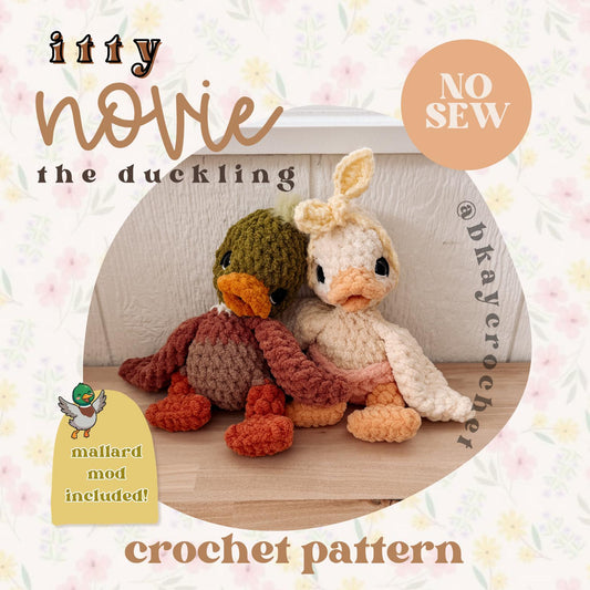 BkayCrochetCo Itty Novie the Duckling Amigurumi Crochet Pattern PDF