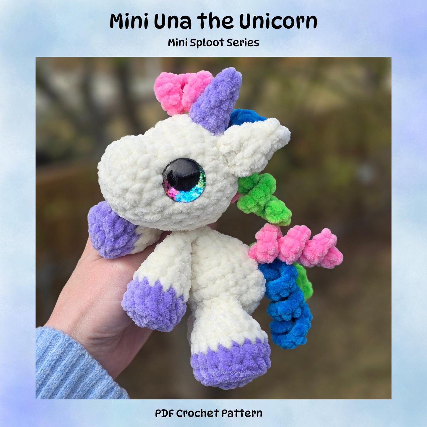 Mini Una the Unicorn Crochet Pattern Low-Sew Amigurumi PDF