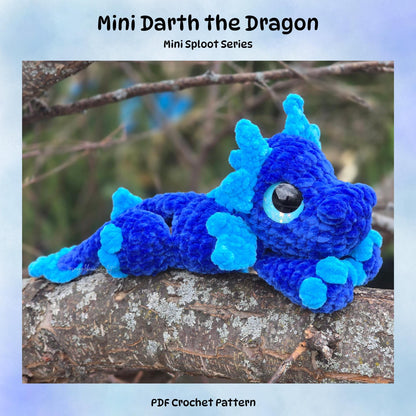 Mini Darth the Dragon Crochet Pattern Low-Sew Amigurumi PDF