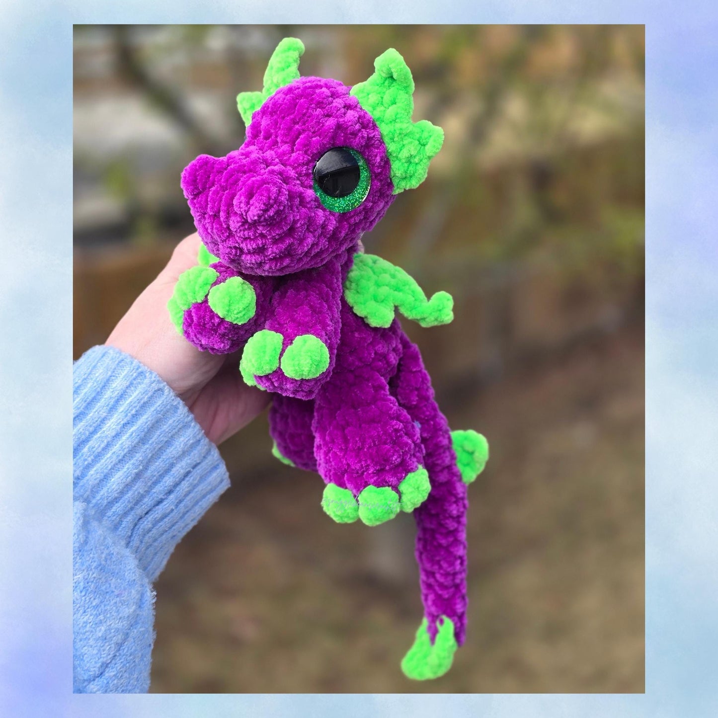 Mini Darth the Dragon Crochet Pattern Low-Sew Amigurumi PDF